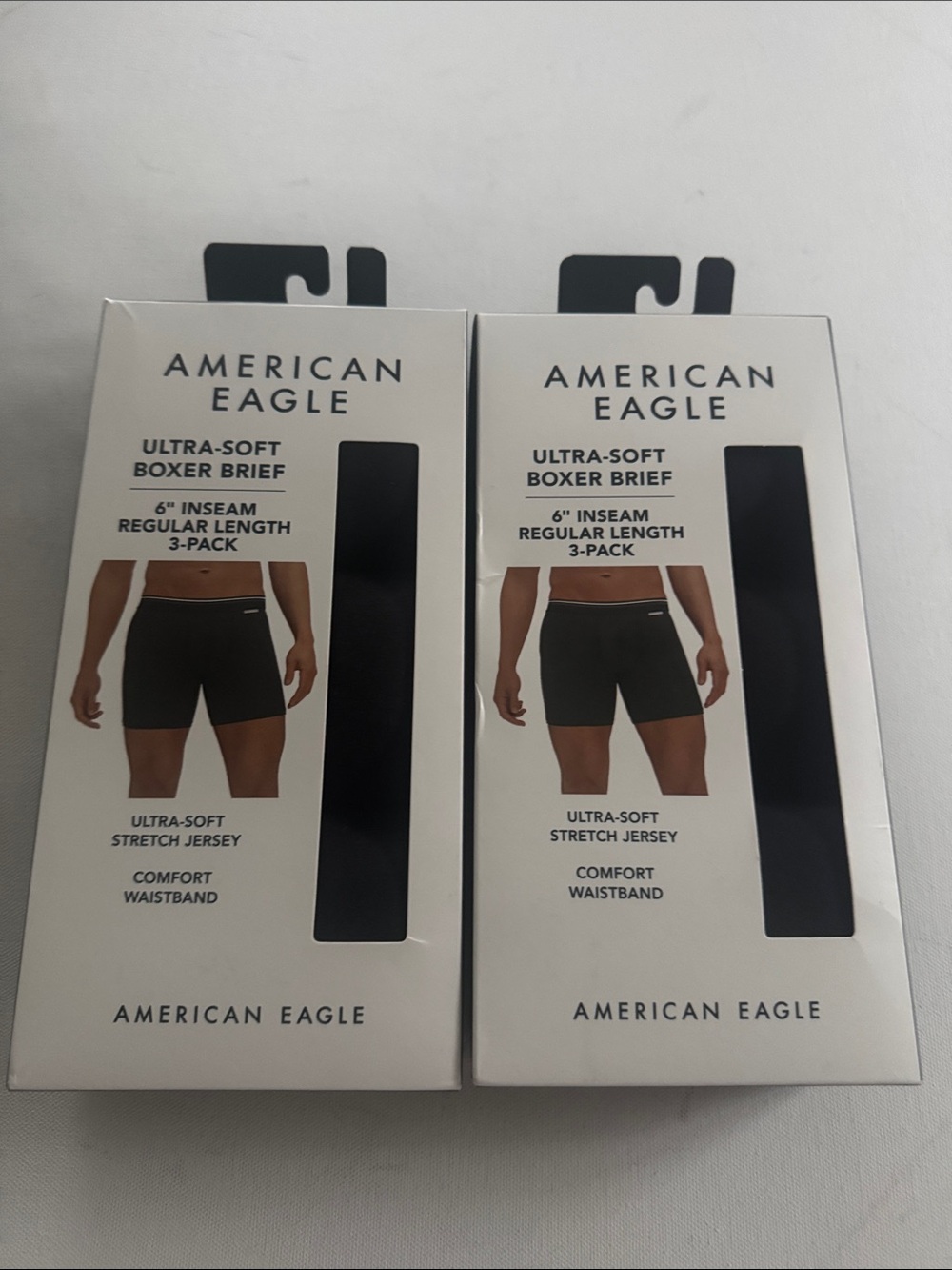 American Eagle Boxer Briefs Mens Small Black Ultra Soft 6 Pack